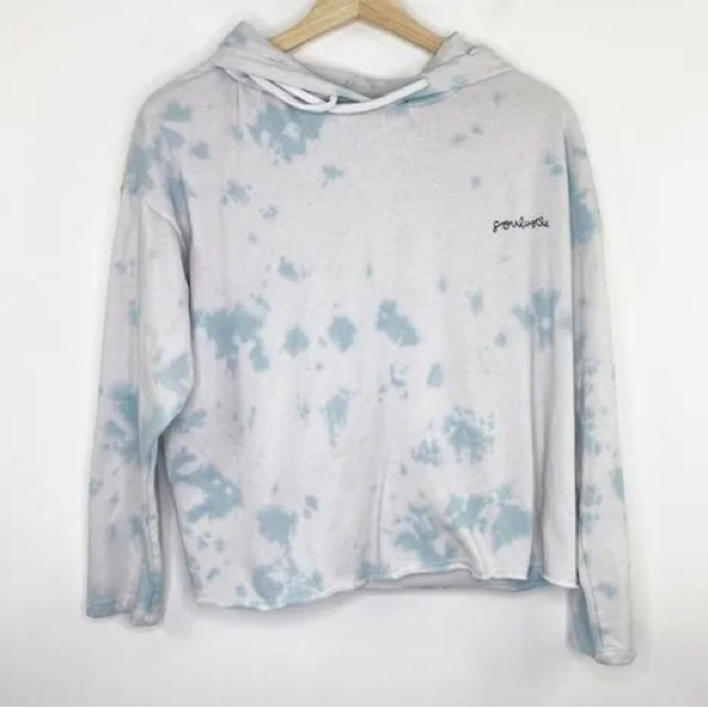 Sundry x Soul Cycle White Blue Tie Dye Long Sleeve Hoodie